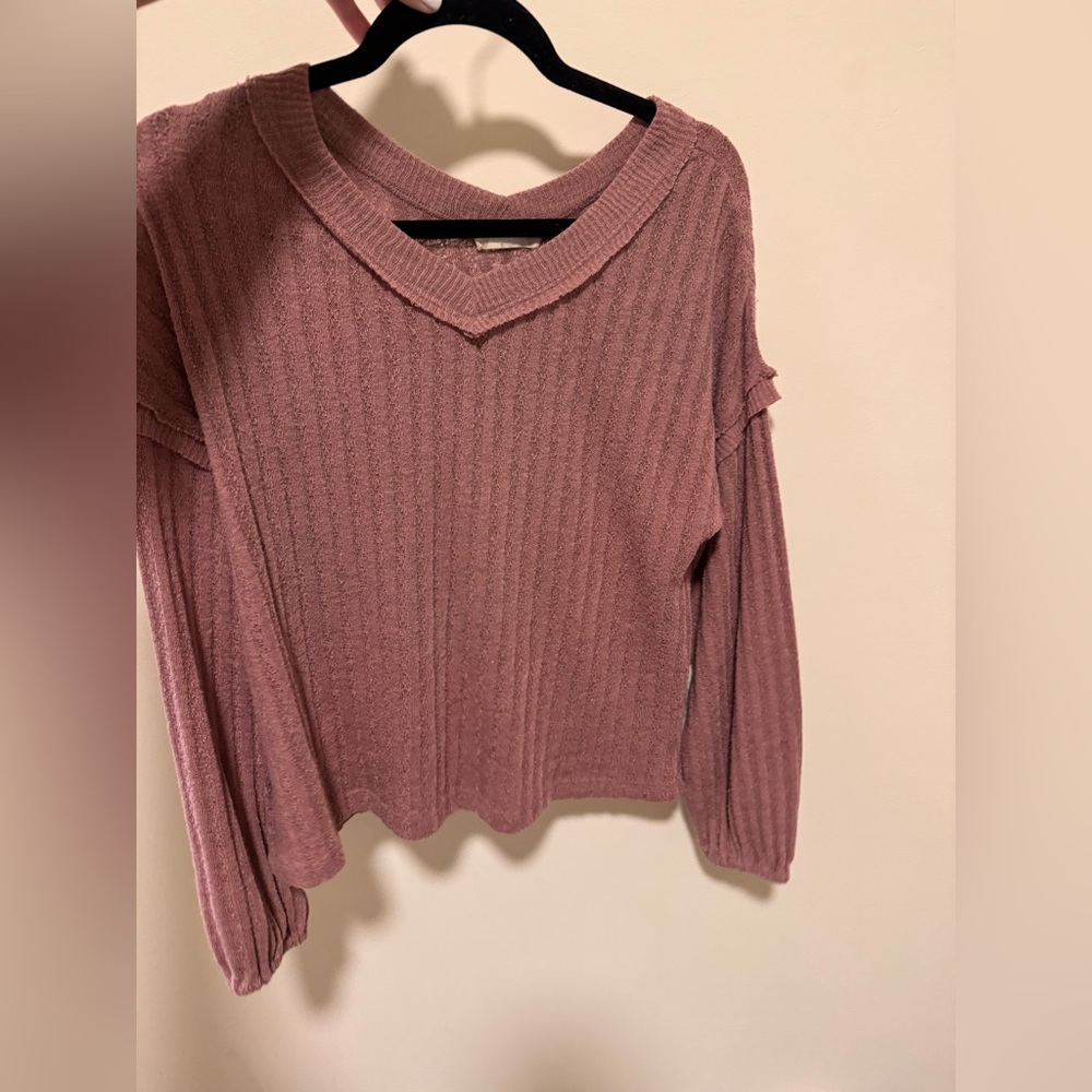 Altar'd State Dusty Rose V-Neck Sweater